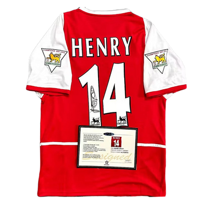 Henry Signed Arsenal 2002 03 Home Jersey FootballVntgTees